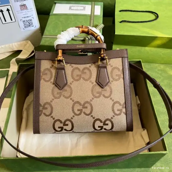 First bag ru small jumbo with Gucci GG bag Diana tote 0611